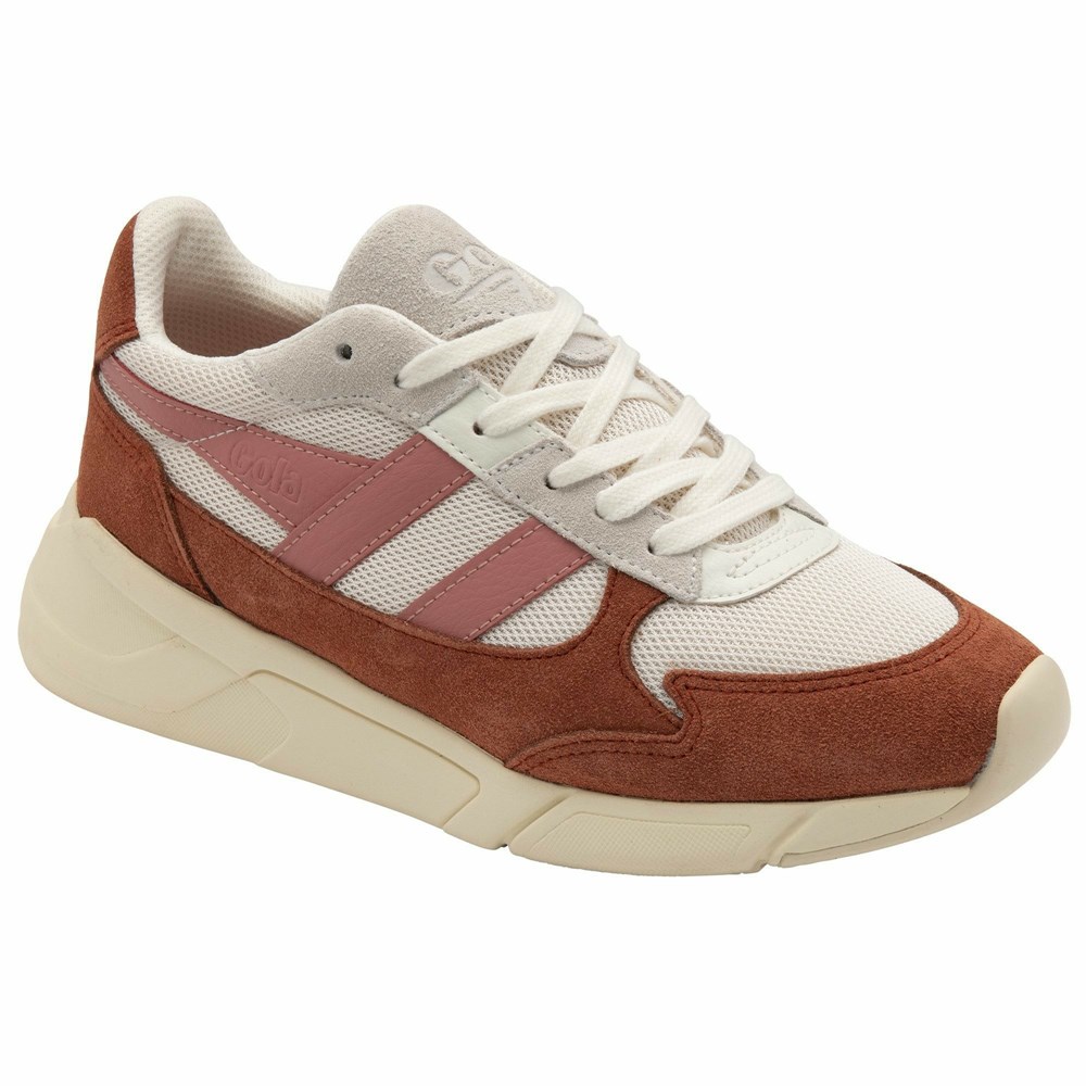 Gola Classics Tempest Women Sneakers White / Orange Brown / Coral Pink | OUHXKE219