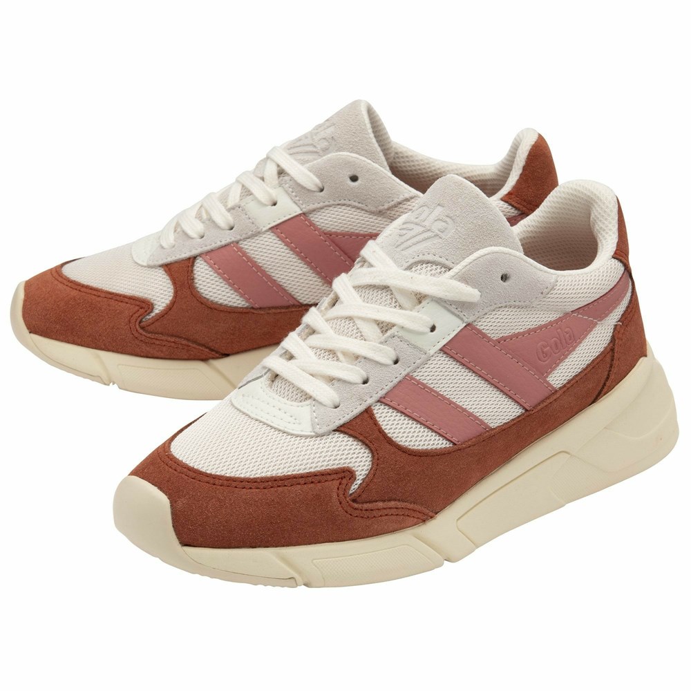 Gola Classics Tempest Women Sneakers White / Orange Brown / Coral Pink | OUHXKE219