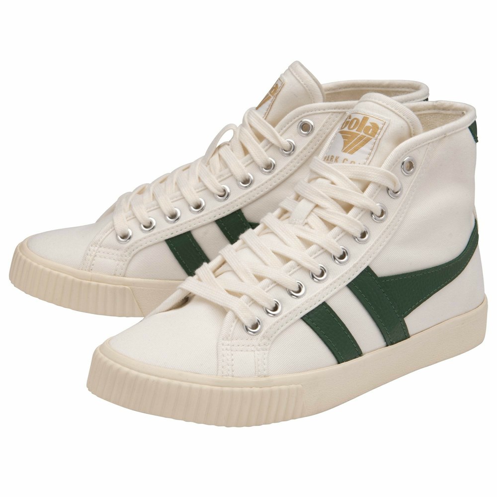 Gola Classics Tennis Mark Cox High Women Sneakers White / Dark Green | LMOTRU746