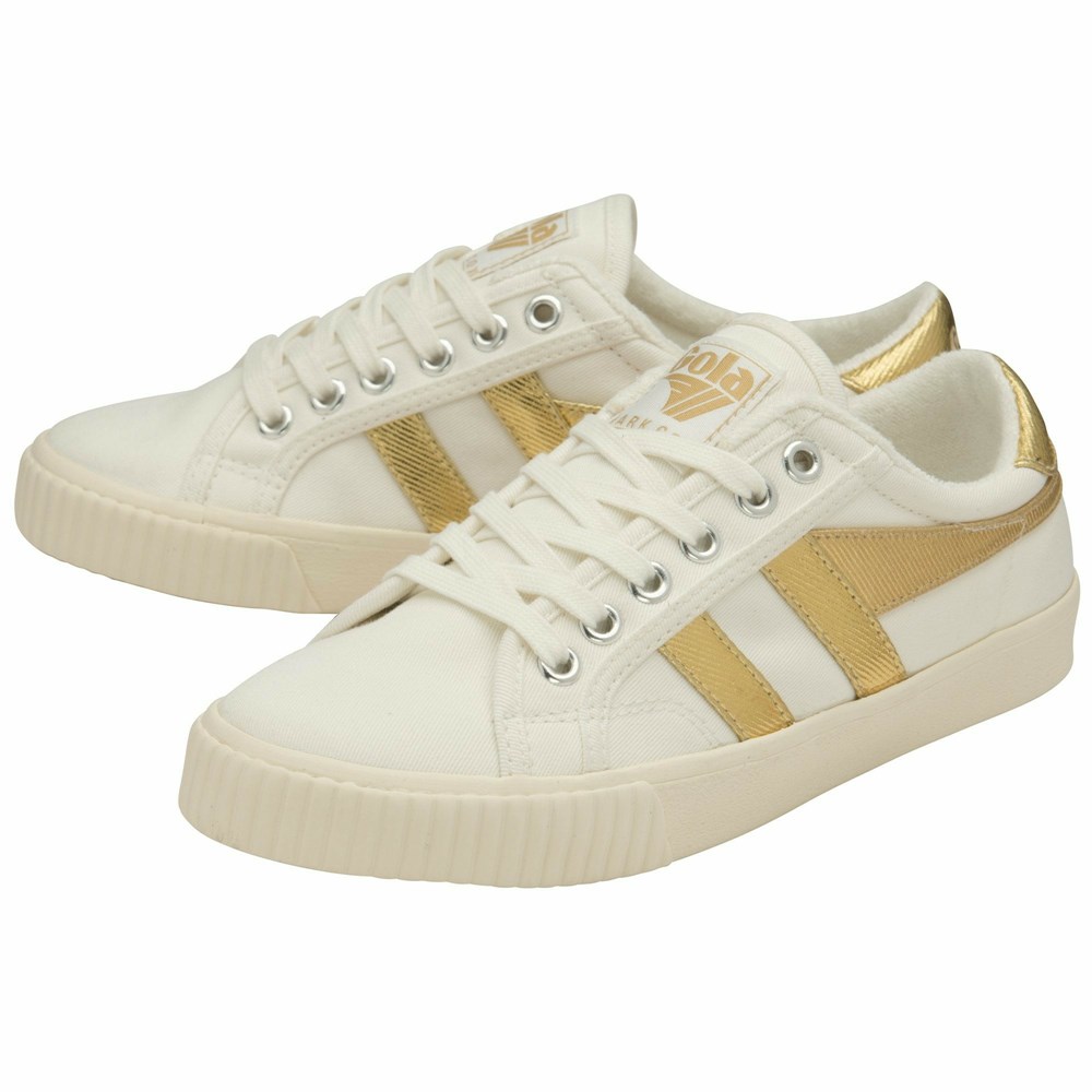 Gola Classics Tennis Mark Cox Women Sneakers White / Gold | JZCFWG820