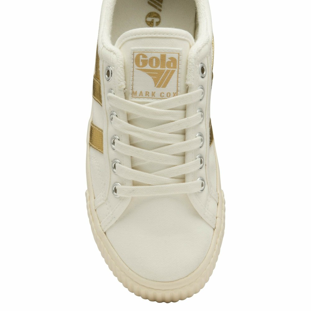 Gola Classics Tennis Mark Cox Women Sneakers White / Gold | JZCFWG820