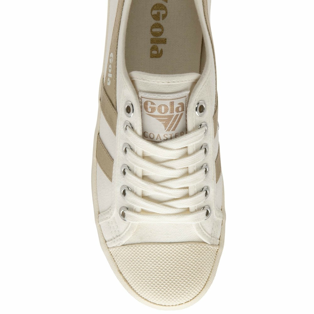 Gola Vegan Classics Coaster Flame Women Sneakers White / Gold | JVCRPS763