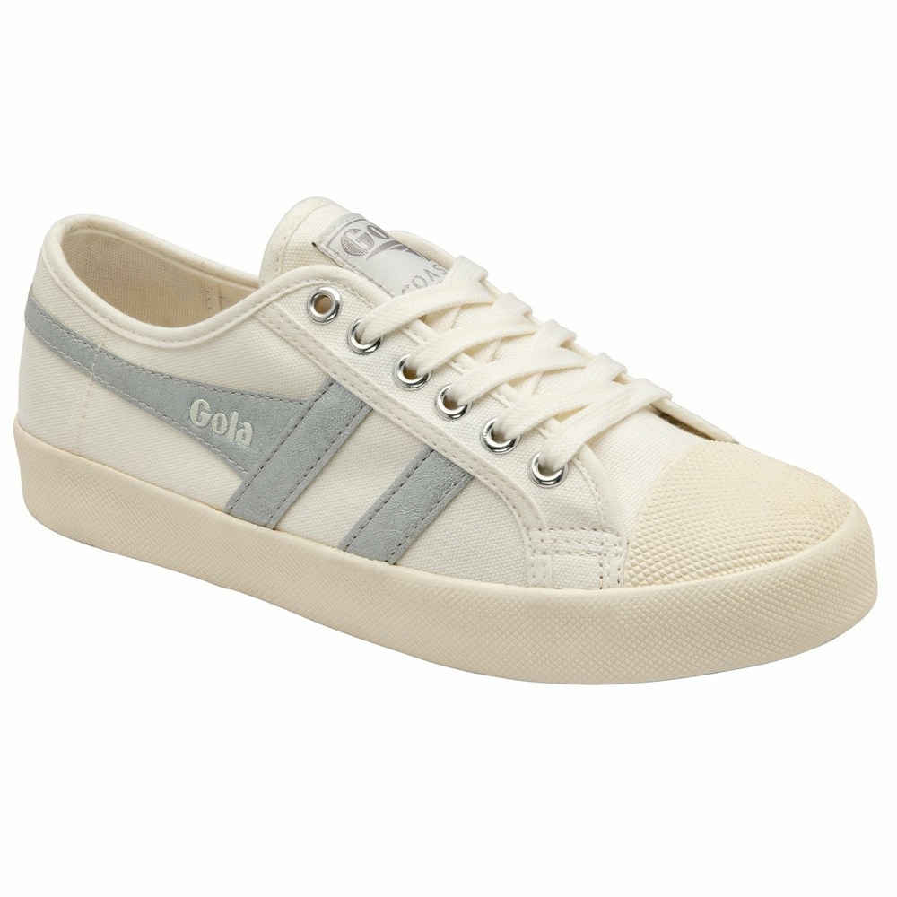 Gola Vegan Classics Coaster Flame Women Sneakers White / Silver | PIHKZE482