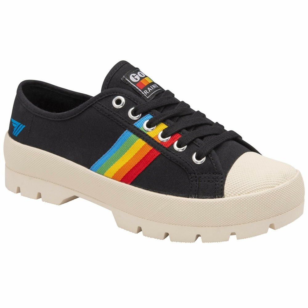 Gola Vegan Classics Coaster Peak Rainbow Women Sneakers Black / Multicolor | ITQVYS176