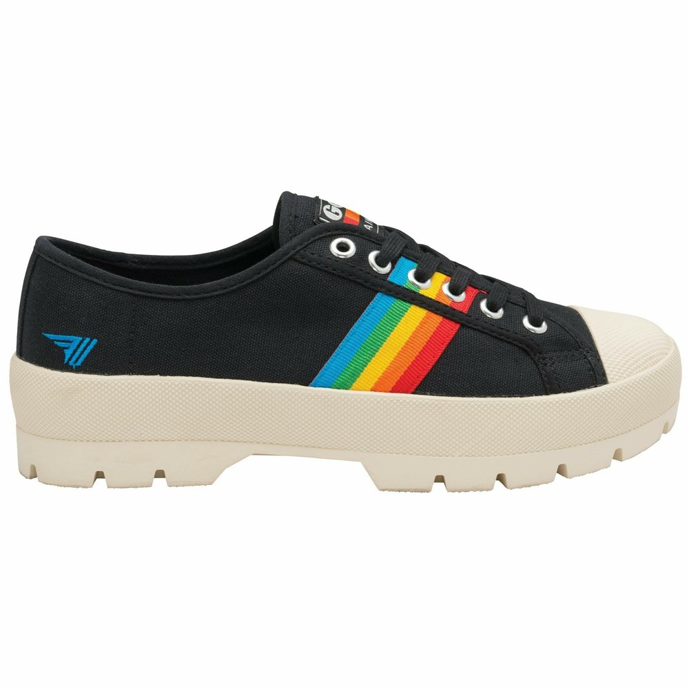 Gola Vegan Classics Coaster Peak Rainbow Women Sneakers Black / Multicolor | ITQVYS176