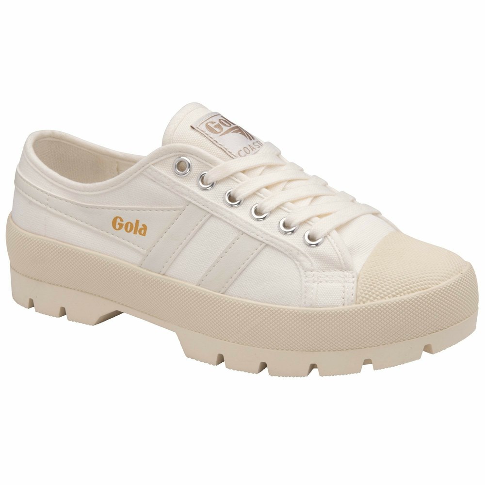 Gola Vegan Classics Coaster Peak Women Sneakers White / White | RJQBVC698