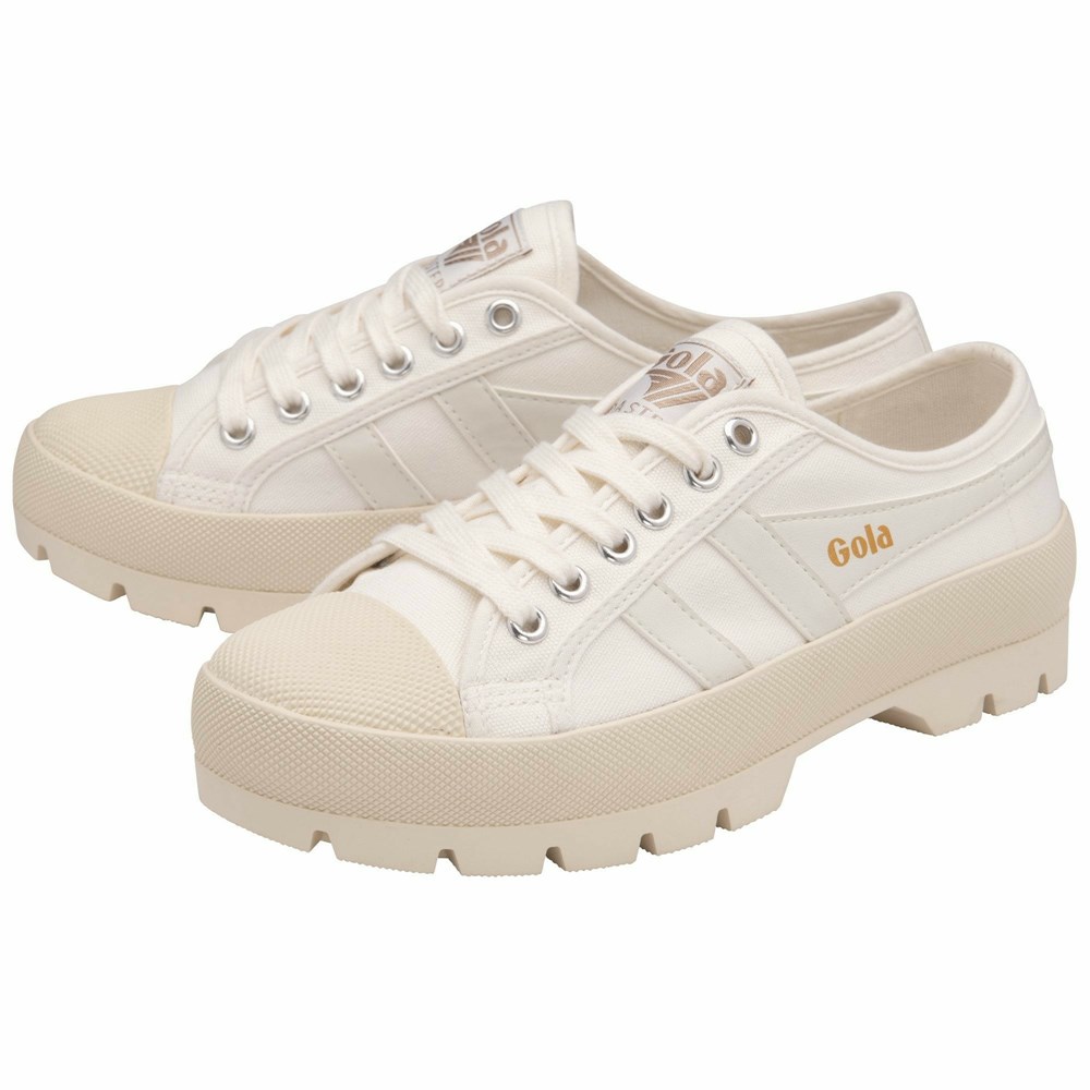 Gola Vegan Classics Coaster Peak Women Sneakers White / White | RJQBVC698