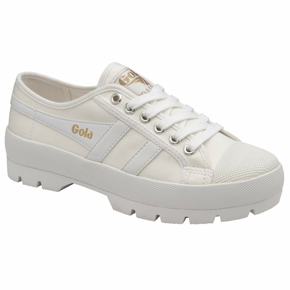 Gola Vegan Classics Coaster Peak Women Sneakers White / White / White | WTFGCK812