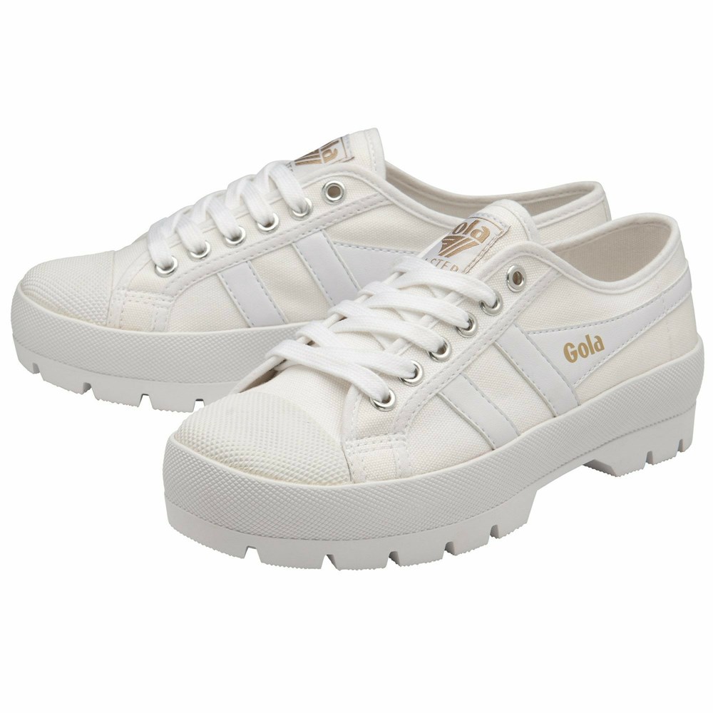 Gola Vegan Classics Coaster Peak Women Sneakers White / White / White | WTFGCK812