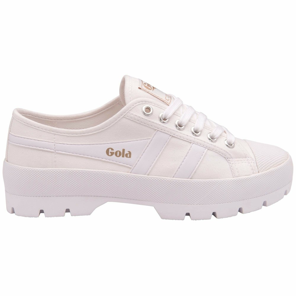 Gola Vegan Classics Coaster Peak Women Sneakers White / White / White | WTFGCK812