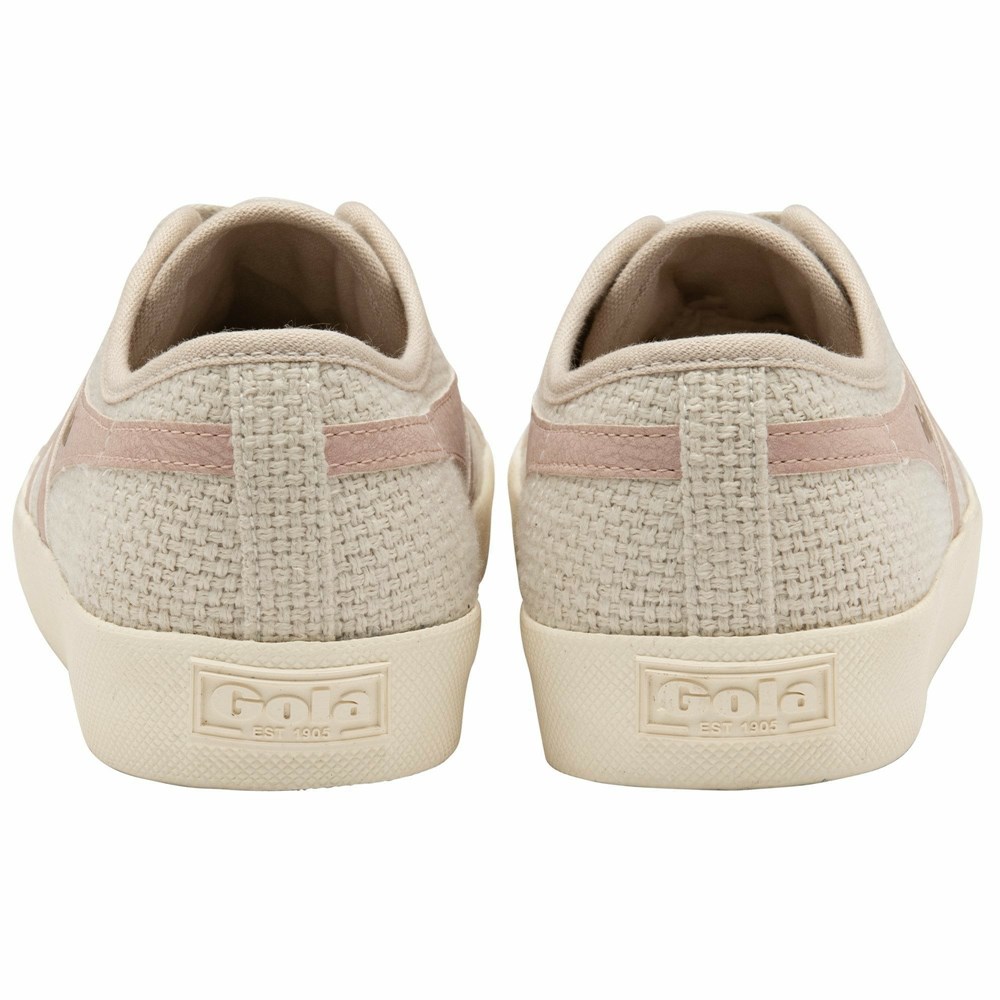 Gola Vegan Classics Coaster Raffia Women Sneakers Beige / Pink | VAREUC123