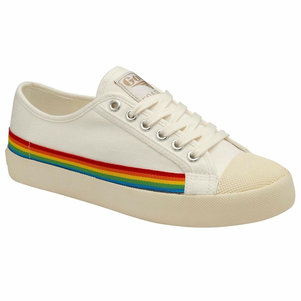 Gola Vegan Classics Coaster Rainbow Drop Women Sneakers White / Multicolor | YUNJFL658