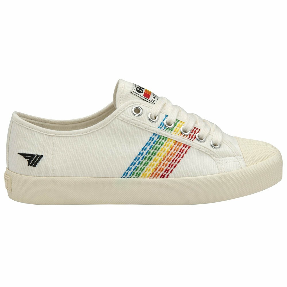 Gola Vegan Classics Coaster Rainbow Stitch Women Sneakers White / Multicolor | KQMROP071