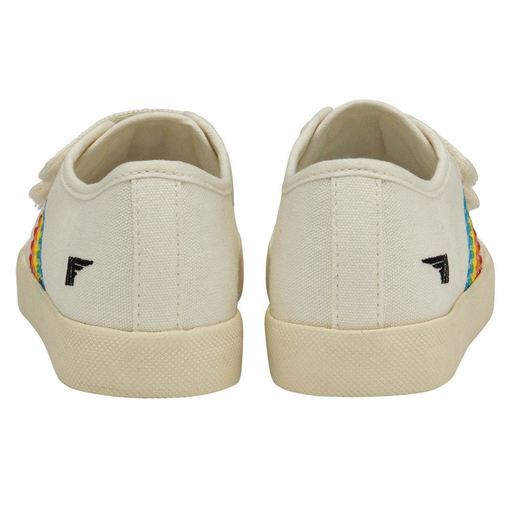 Gola Vegan Classics Coaster Rainbow Stitch Strap Kids' Sneakers White / Multicolor | TROPVJ198