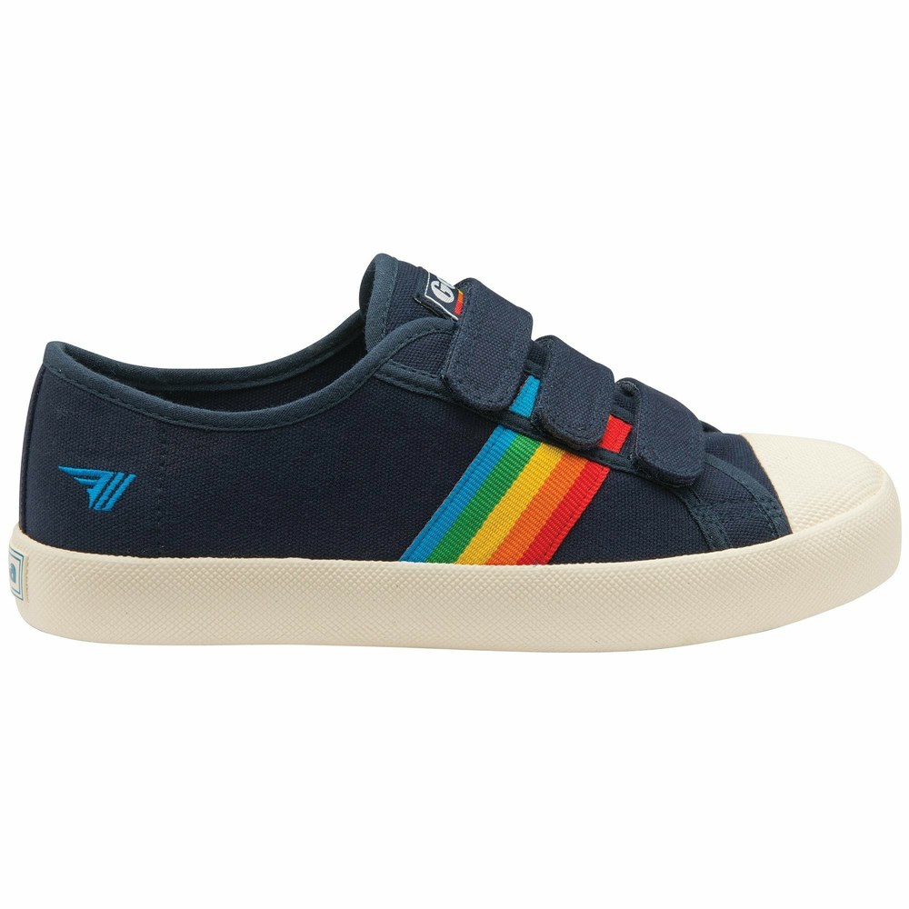 Gola Vegan Classics Coaster Rainbow Strap Women Sneakers Navy / Multicolor | JPXHKS548