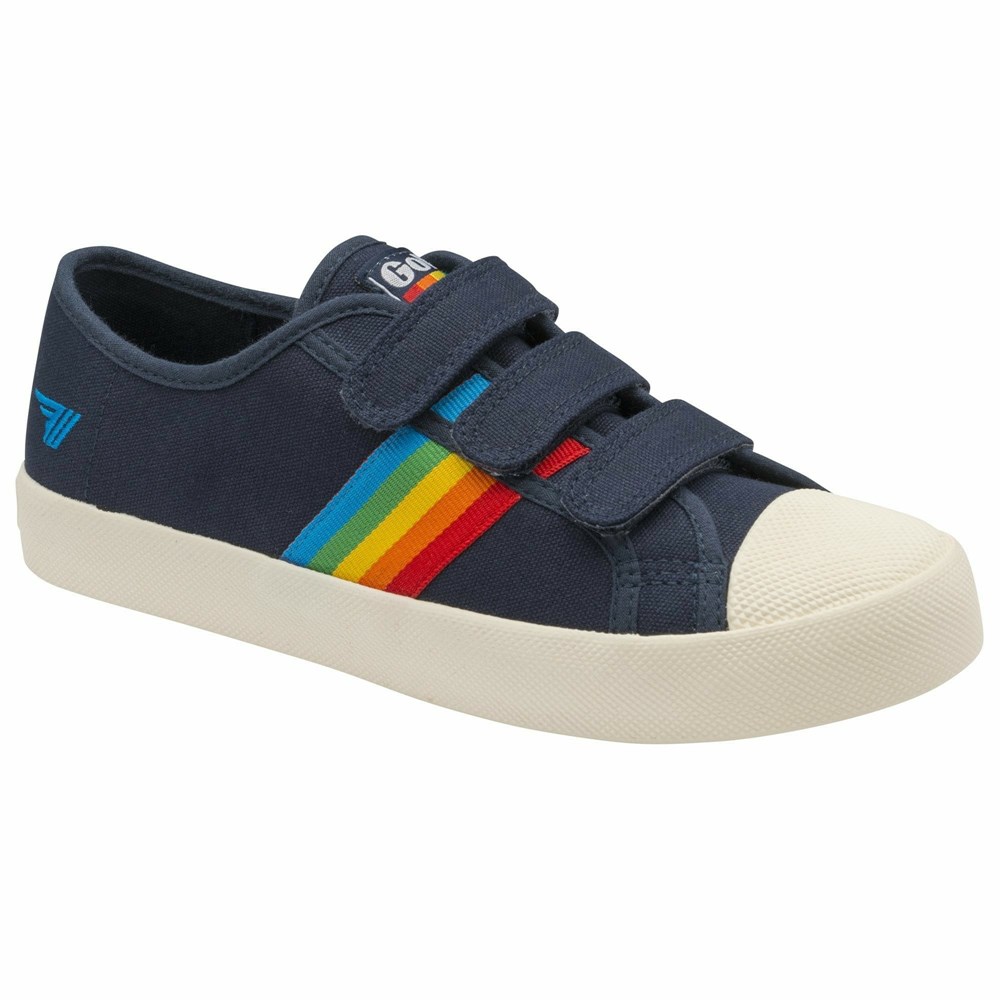 Gola Vegan Classics Coaster Rainbow Strap Women Sneakers Navy / Multicolor | JPXHKS548