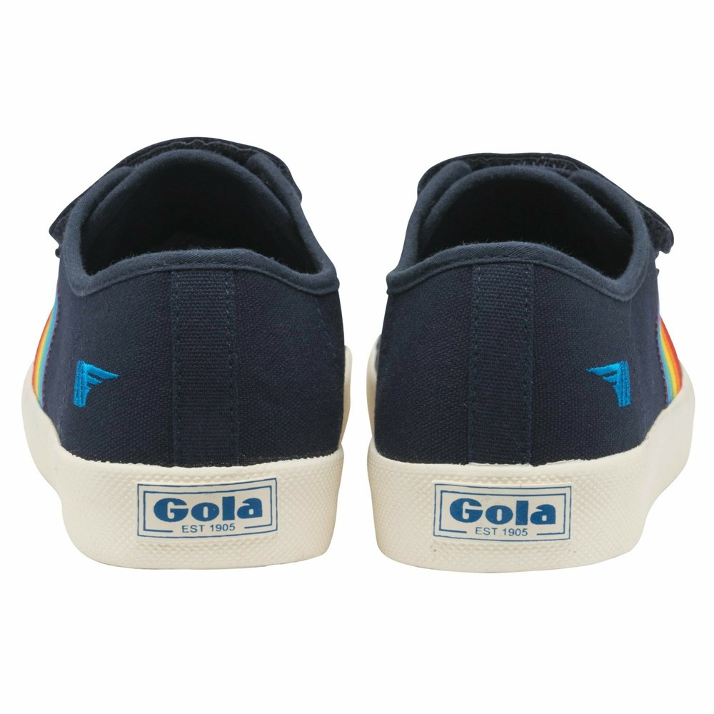 Gola Vegan Classics Coaster Rainbow Strap Women Sneakers Navy / Multicolor | JPXHKS548