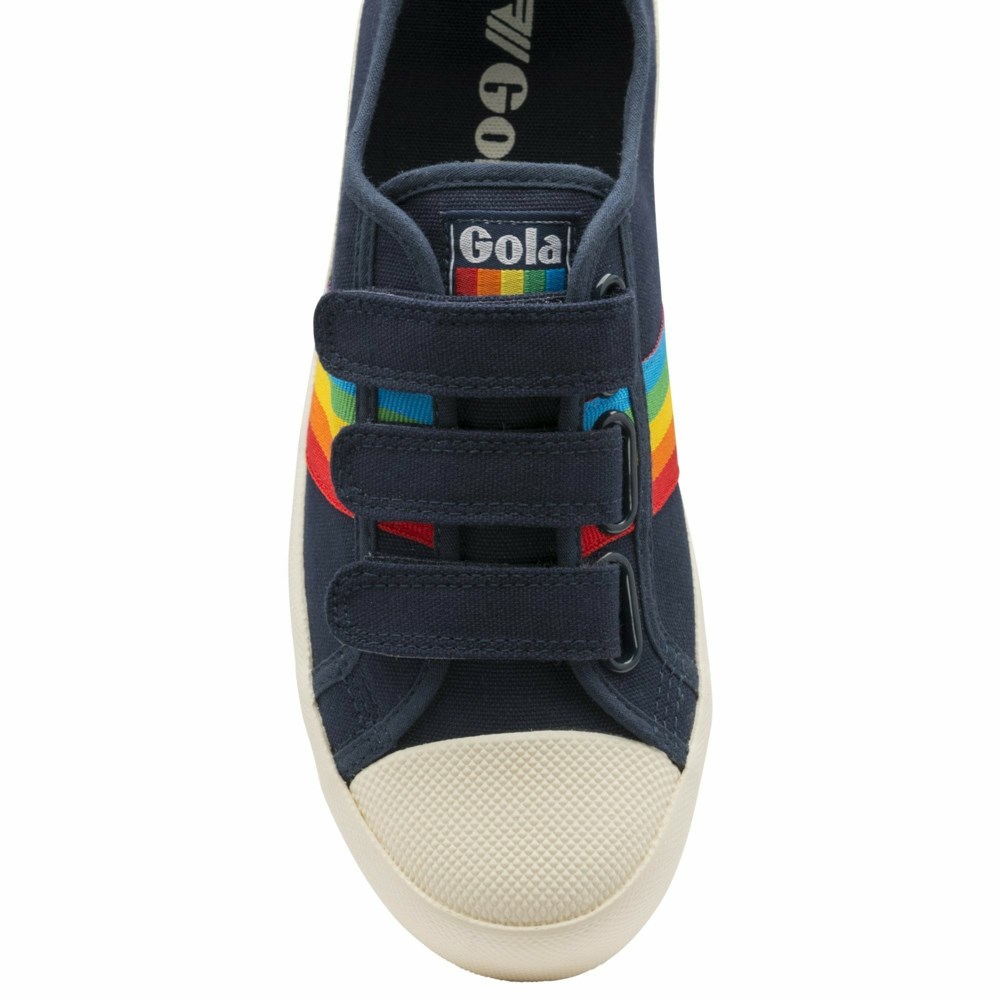 Gola Vegan Classics Coaster Rainbow Strap Women Sneakers Navy / Multicolor | JPXHKS548