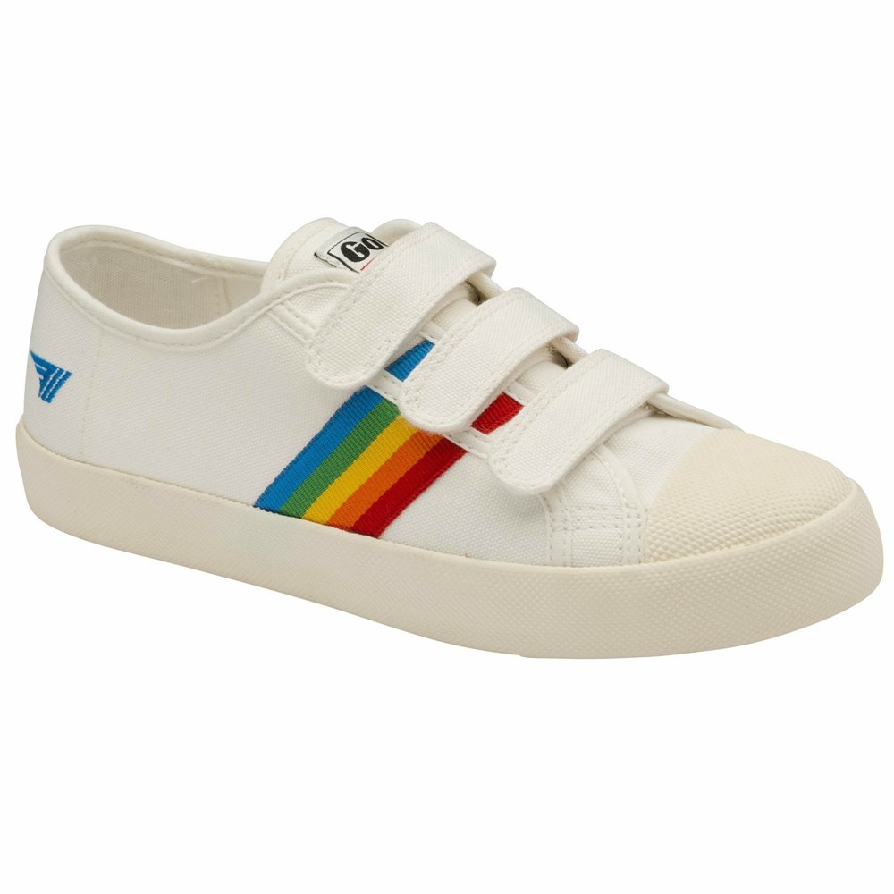 Gola Vegan Classics Coaster Rainbow Strap Women Sneakers White / Multicolor | YKGIAP140