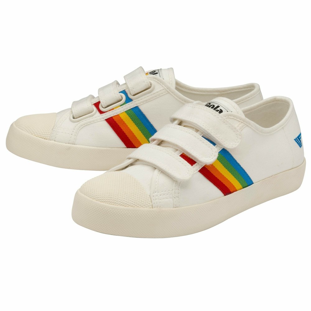 Gola Vegan Classics Coaster Rainbow Strap Women Sneakers White / Multicolor | YKGIAP140