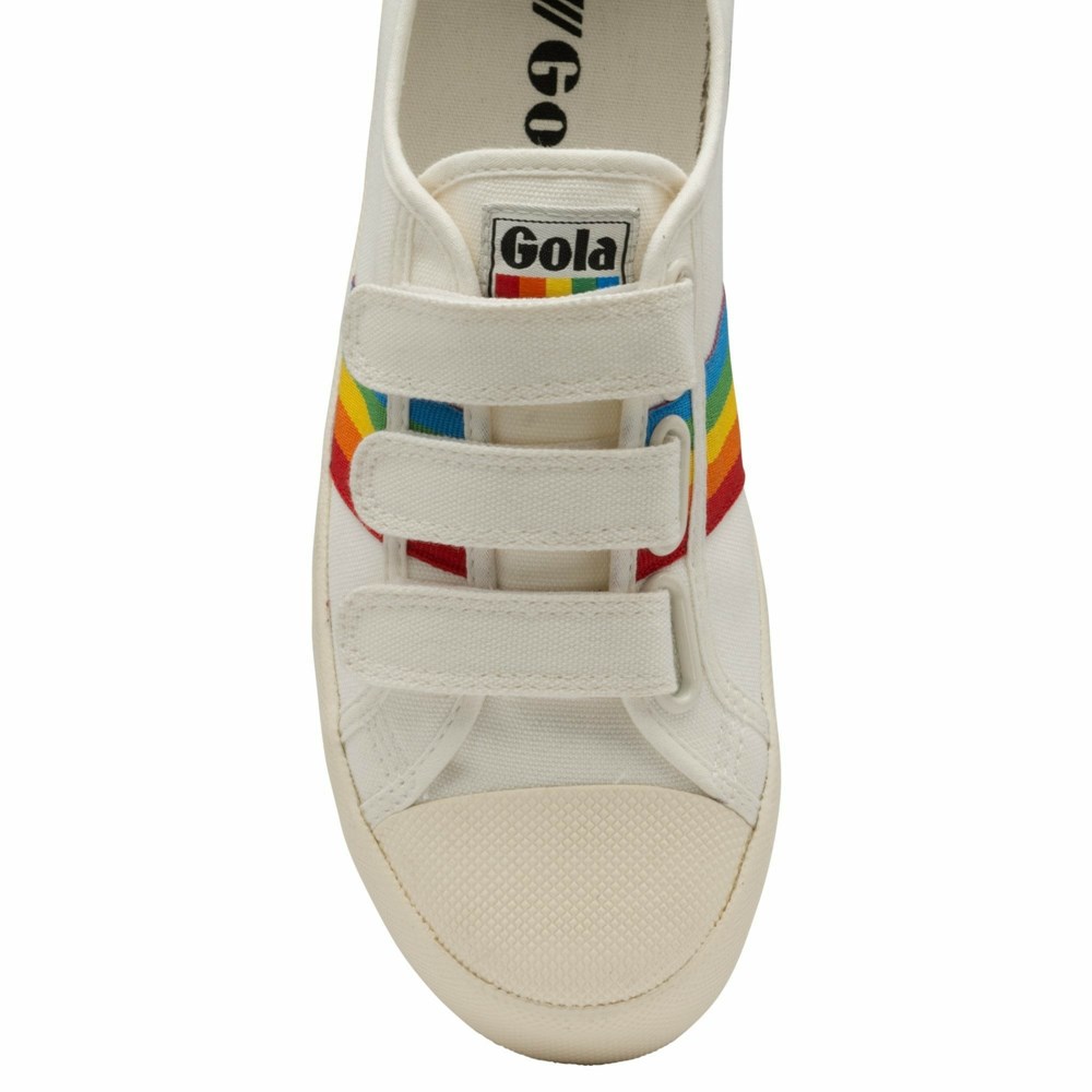 Gola Vegan Classics Coaster Rainbow Strap Women Sneakers White / Multicolor | YKGIAP140