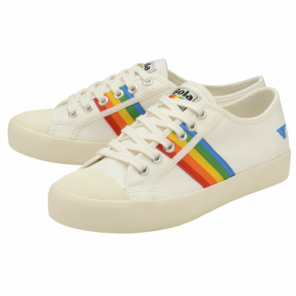 Gola Vegan Classics Coaster Rainbow Women Sneakers White / Multicolor | TZXASN089