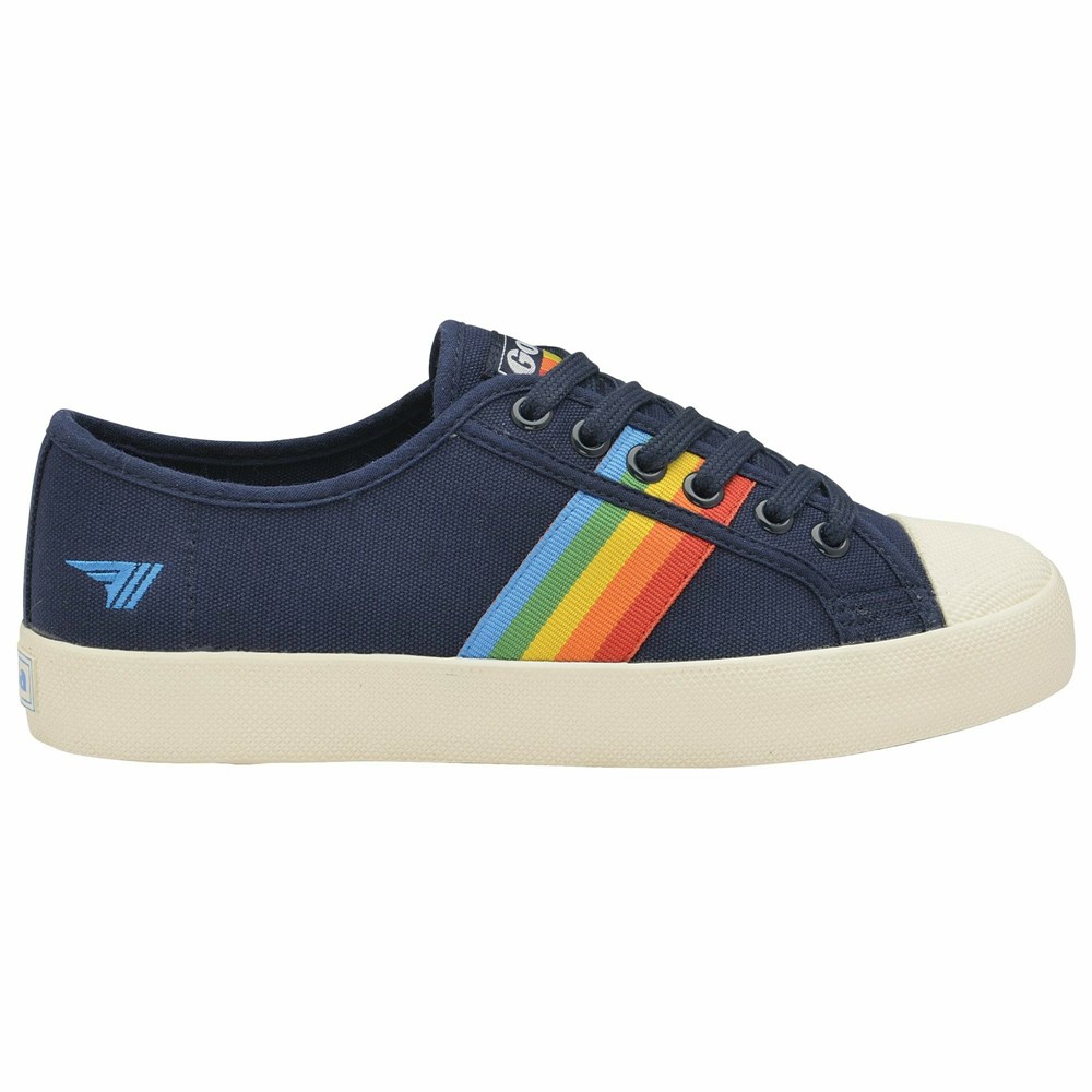 Gola Vegan Classics Coaster Rainbow Women Sneakers Navy / Multicolor | OTHFWE382