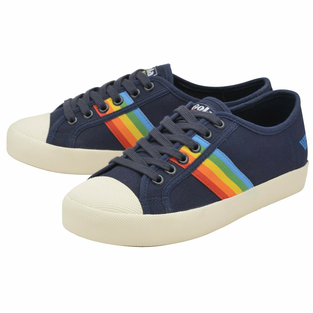 Gola Vegan Classics Coaster Rainbow Women Sneakers Navy / Multicolor | OTHFWE382