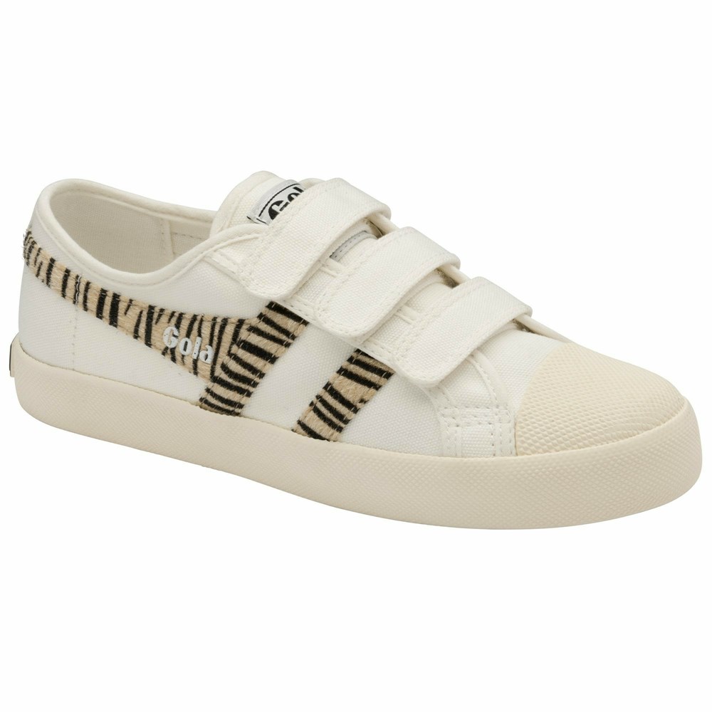 Gola Vegan Classics Coaster Safari Strap Women Sneakers White | QSCLYR702