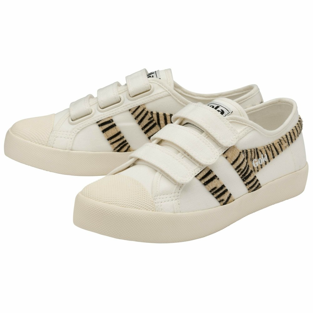 Gola Vegan Classics Coaster Safari Strap Women Sneakers White | QSCLYR702