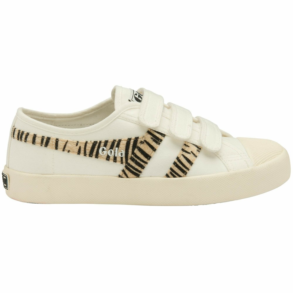 Gola Vegan Classics Coaster Safari Strap Women Sneakers White | QSCLYR702