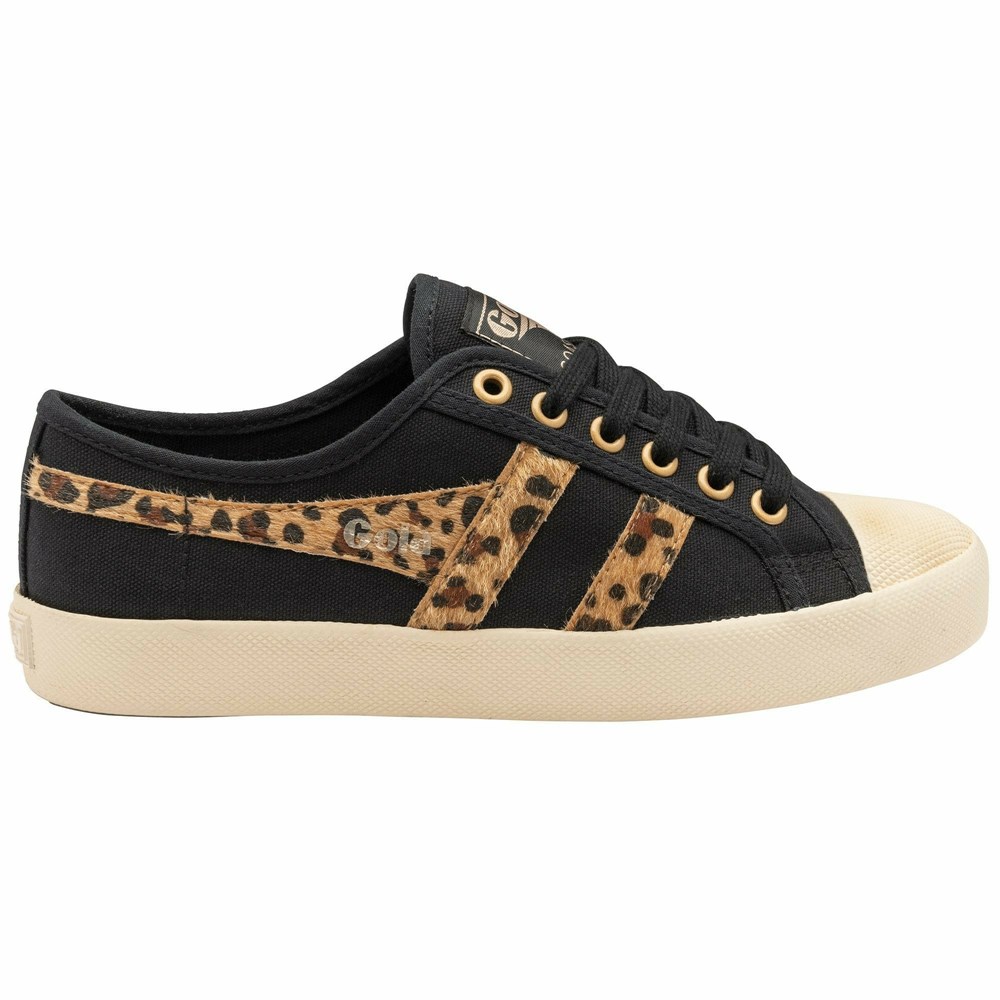 Gola Vegan Classics Coaster Safari Women Sneakers Black / Leopard | DVRGYB376