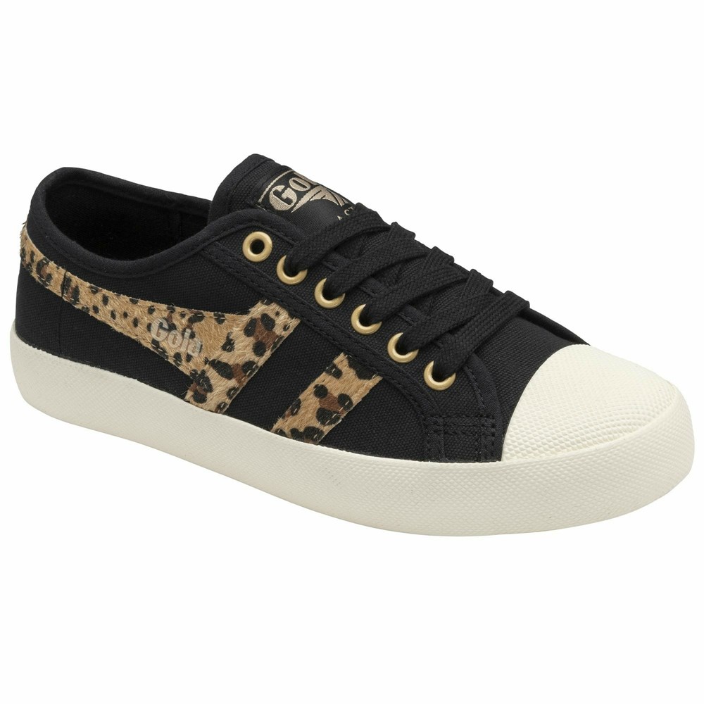 Gola Vegan Classics Coaster Safari Women Sneakers Black / Leopard | DVRGYB376