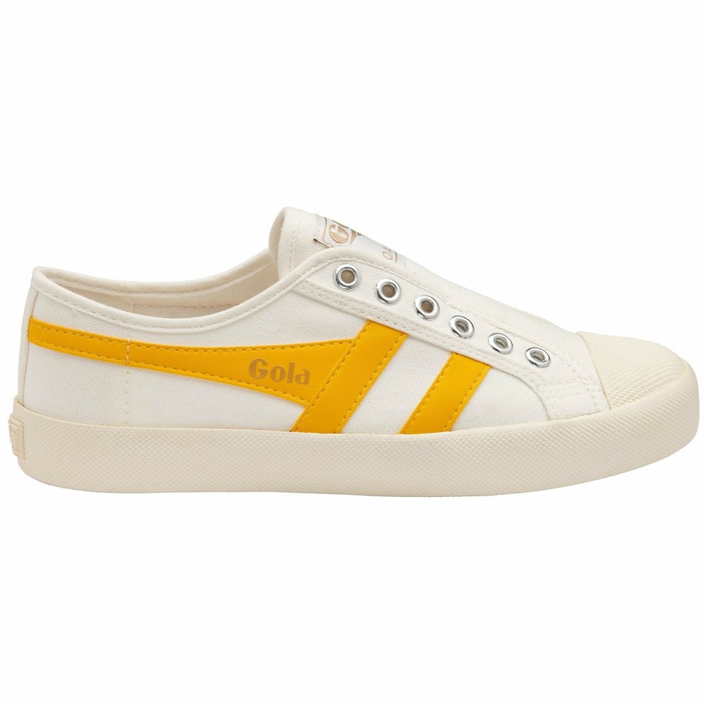 Gola Vegan Classics Coaster Slip Women Sneakers White / Orange | QSRZAJ320