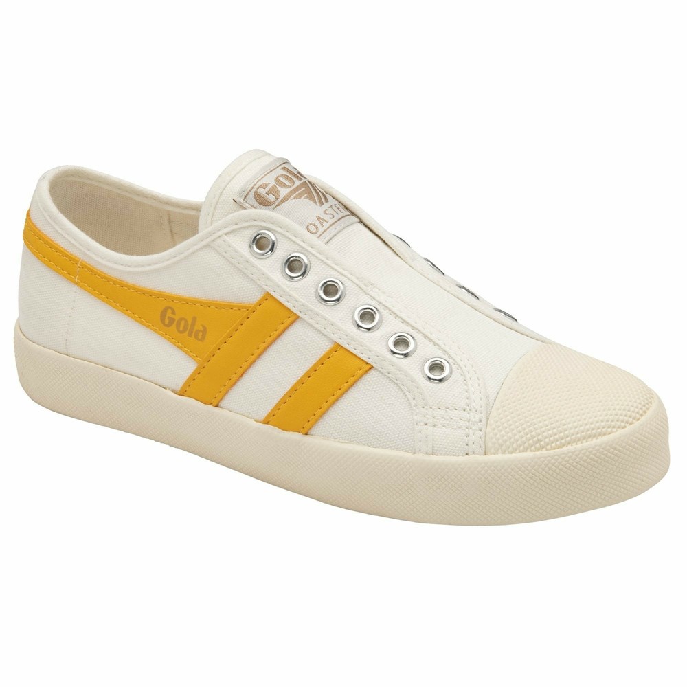 Gola Vegan Classics Coaster Slip Women Sneakers White / Orange | QSRZAJ320