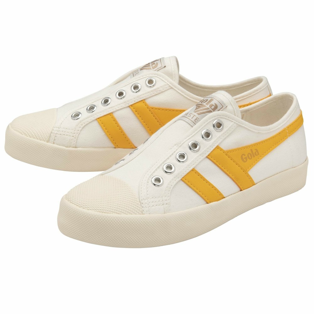 Gola Vegan Classics Coaster Slip Women Sneakers White / Orange | QSRZAJ320