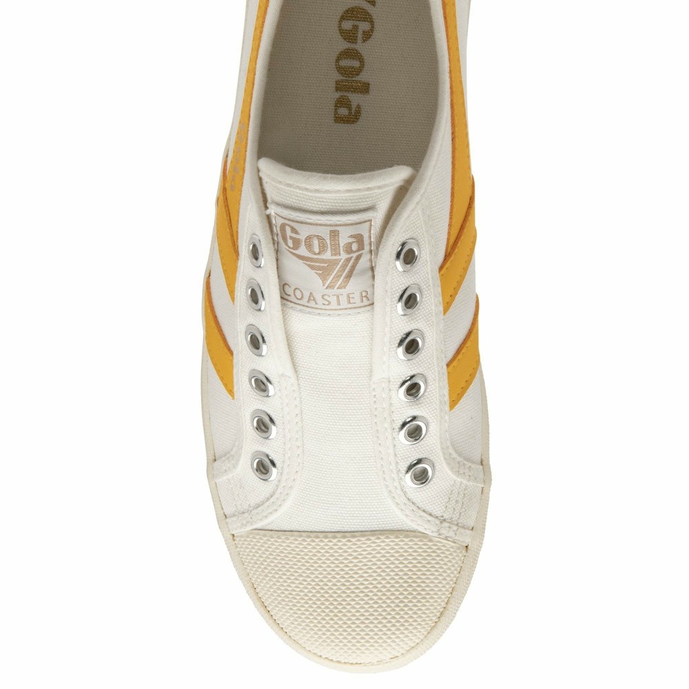 Gola Vegan Classics Coaster Slip Women Sneakers White / Orange | QSRZAJ320