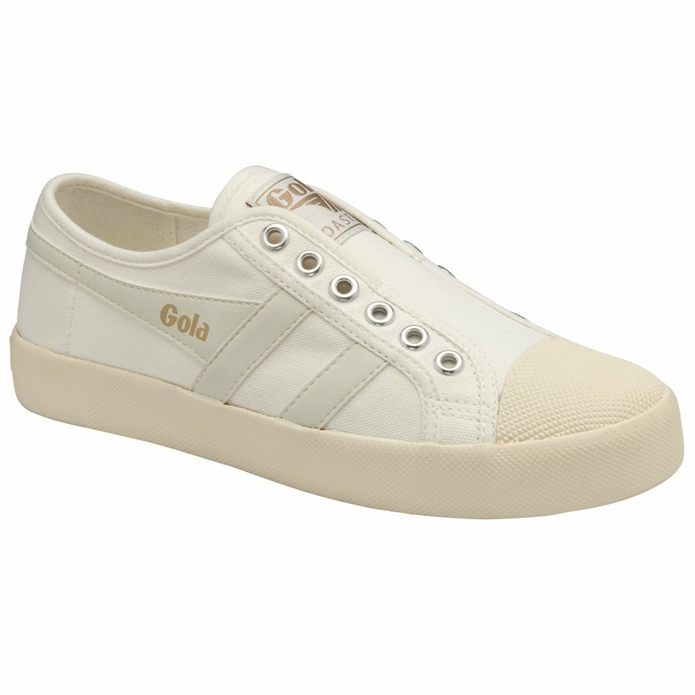 Gola Vegan Classics Coaster Slip Women Sneakers White / White | KACFSV931