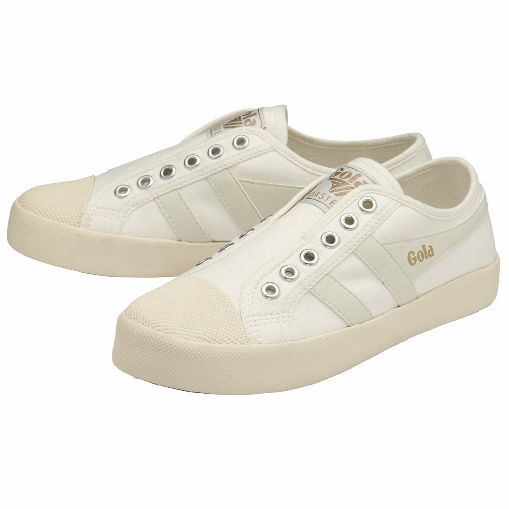 Gola Vegan Classics Coaster Slip Women Sneakers White / White | KACFSV931