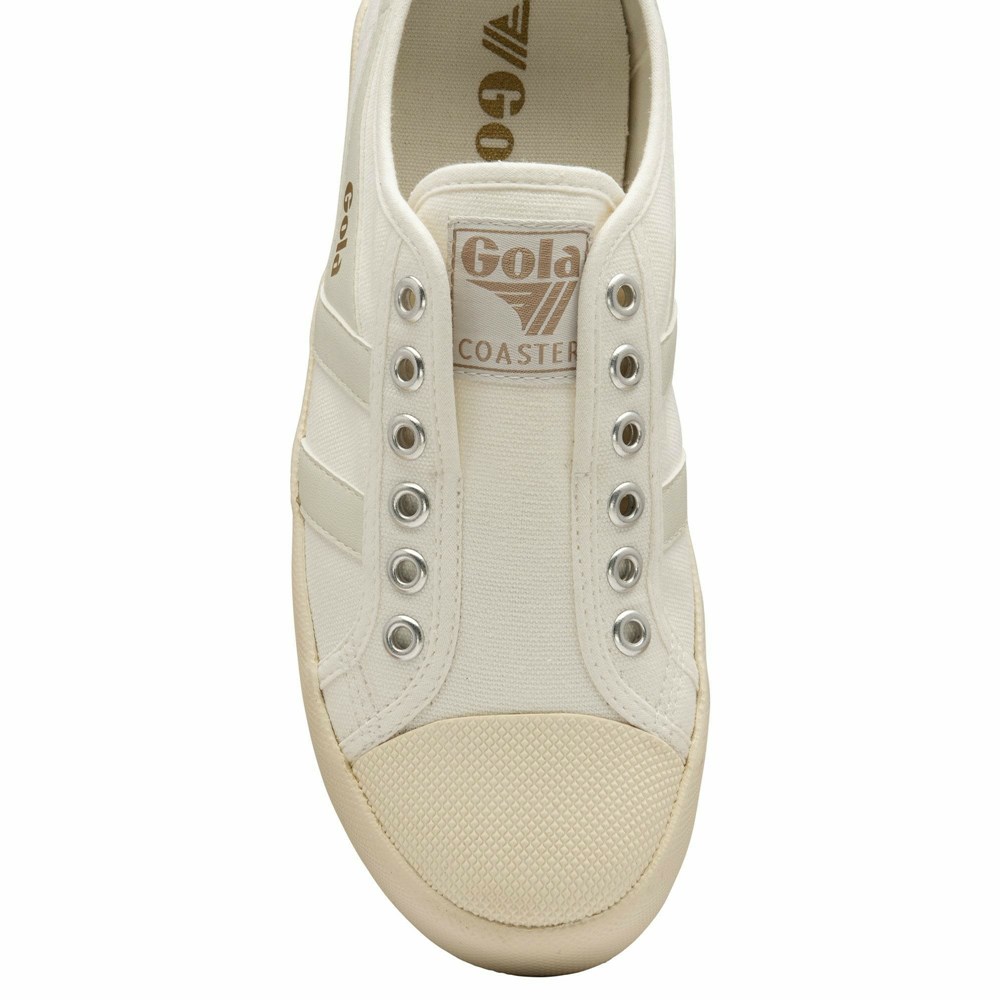 Gola Vegan Classics Coaster Slip Women Sneakers White / White | KACFSV931