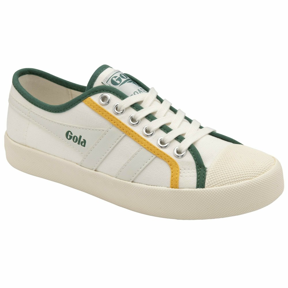 Gola Vegan Classics Coaster Smash Women Sneakers White / Dark Green / Orange | EBSAPV934