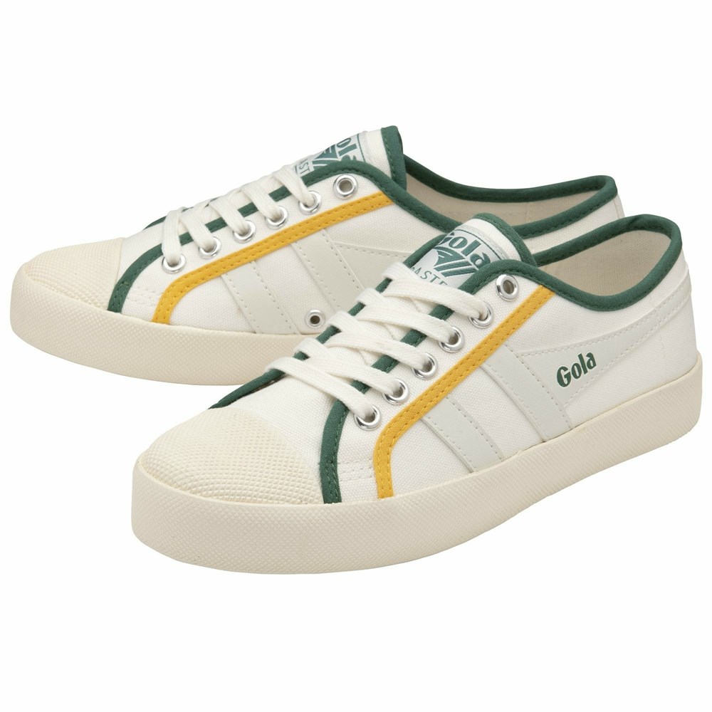 Gola Vegan Classics Coaster Smash Women Sneakers White / Dark Green / Orange | EBSAPV934