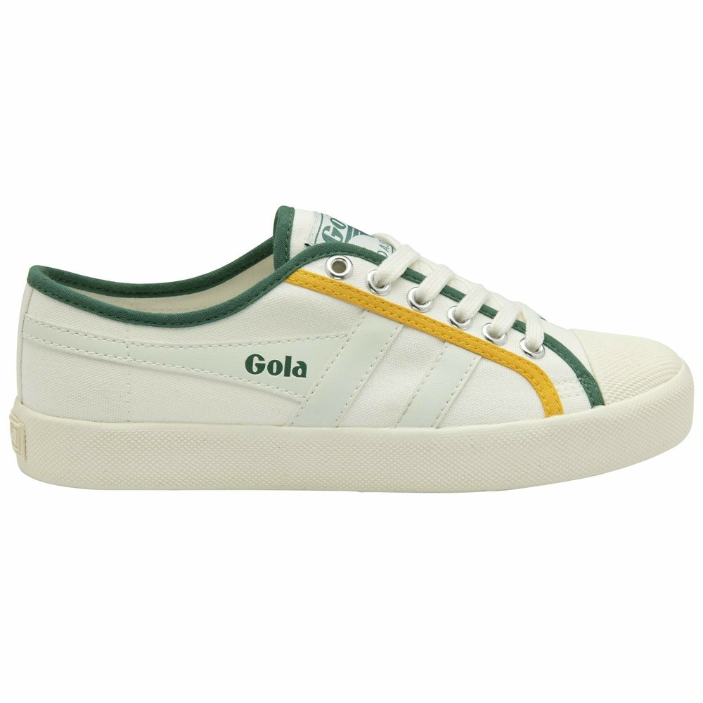 Gola Vegan Classics Coaster Smash Women Sneakers White / Dark Green / Orange | EBSAPV934