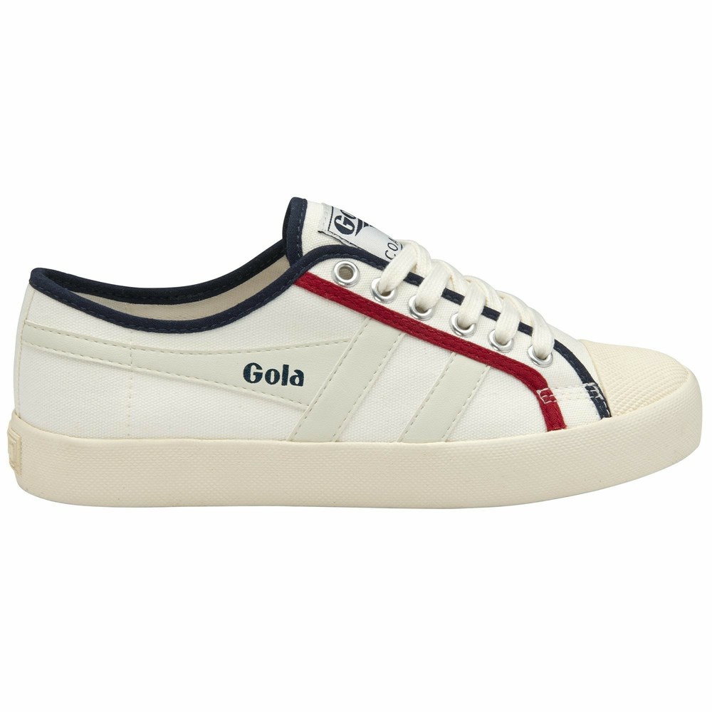 Gola Vegan Classics Coaster Smash Women Sneakers White / Navy / Deep Red | NLUHEP137