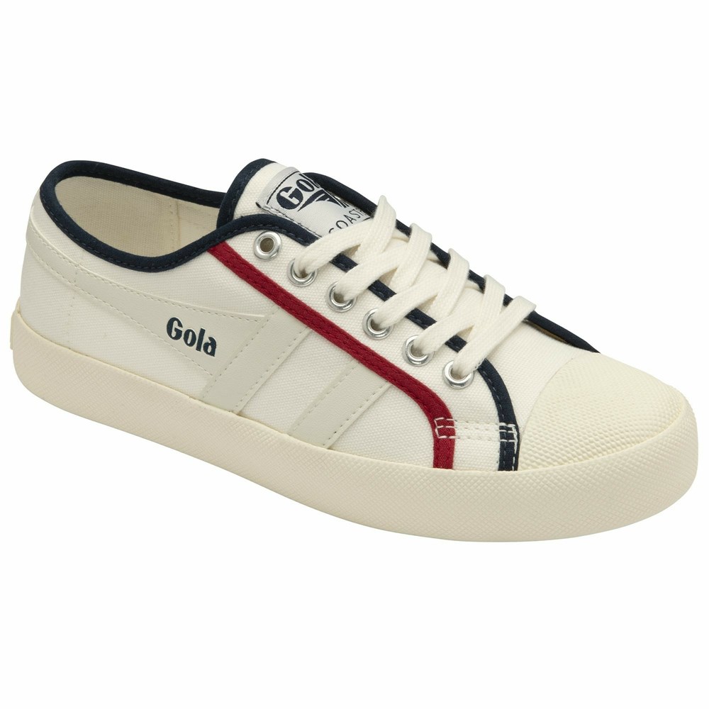 Gola Vegan Classics Coaster Smash Women Sneakers White / Navy / Deep Red | NLUHEP137