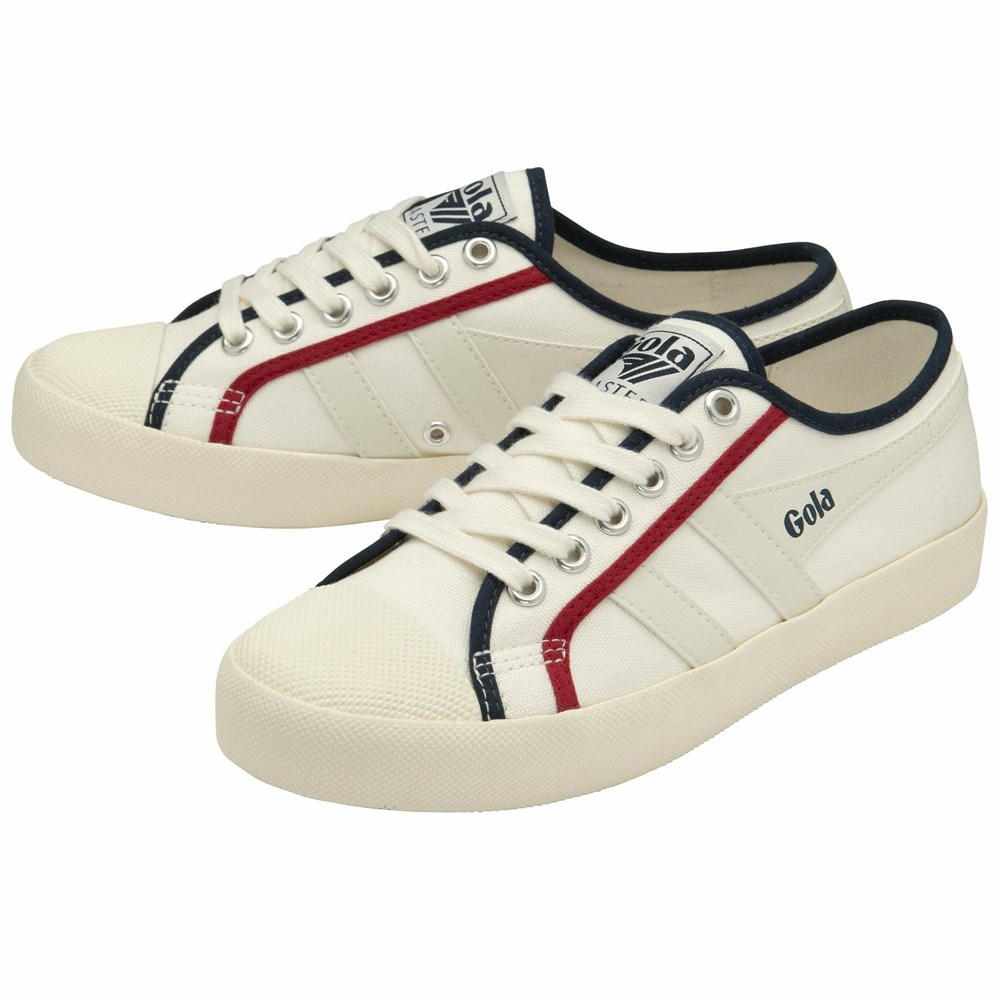 Gola Vegan Classics Coaster Smash Women Sneakers White / Navy / Deep Red | NLUHEP137