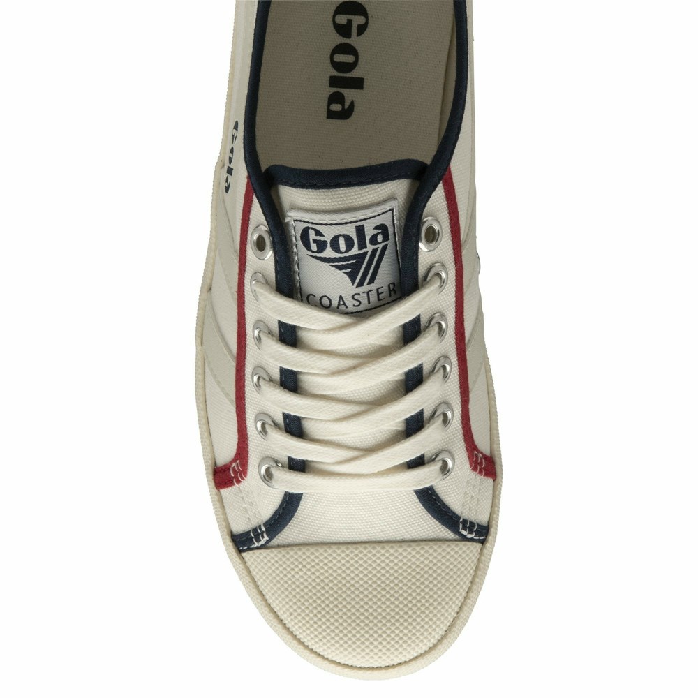 Gola Vegan Classics Coaster Smash Women Sneakers White / Navy / Deep Red | NLUHEP137