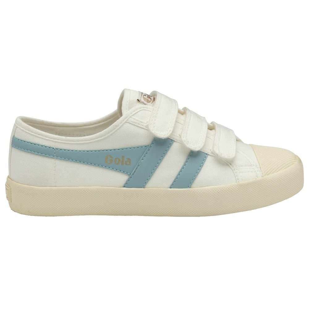 Gola Vegan Classics Coaster Strap Women Sneakers White / Blue | KXBGSI209