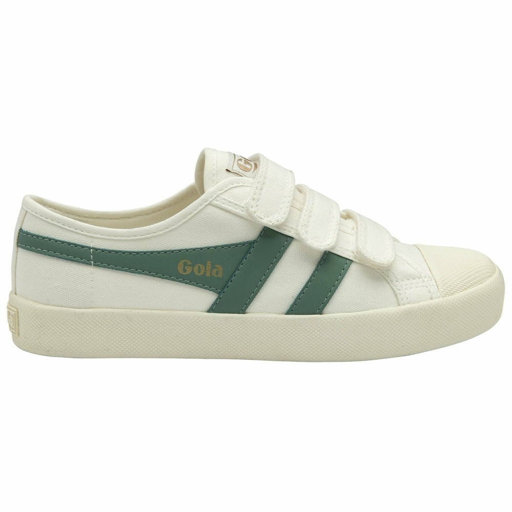 Gola Vegan Classics Coaster Strap Women Sneakers White / Green White | LRHZDG496