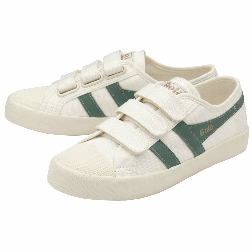 Gola Vegan Classics Coaster Strap Women Sneakers White / Green White | LRHZDG496